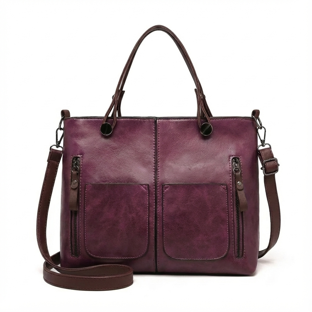 BELLARA™ ヴィンテージ調PUレザーショルダーバッグ