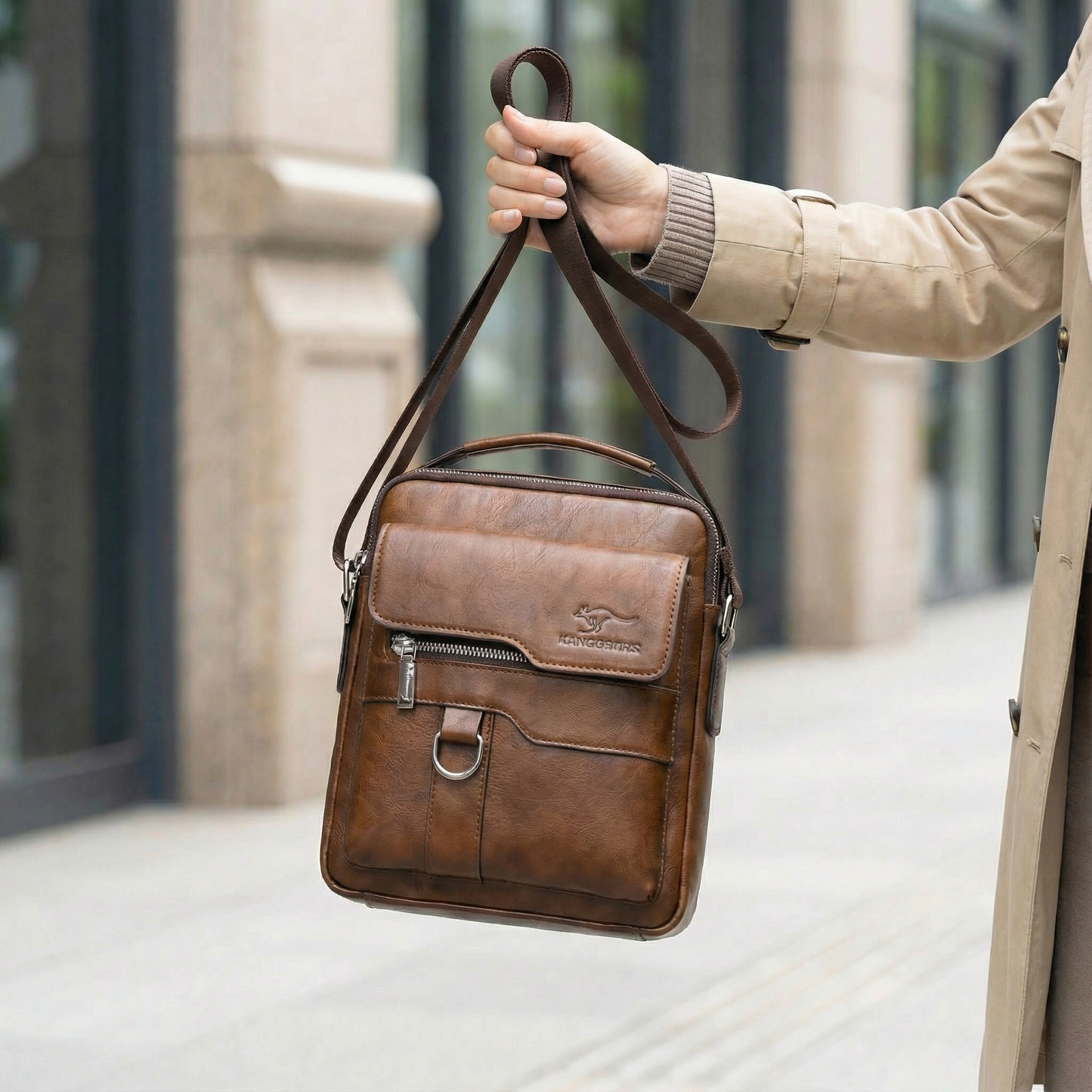 PORTAVO™ – 傷つきにくいレザー メッセンジャーバッグ