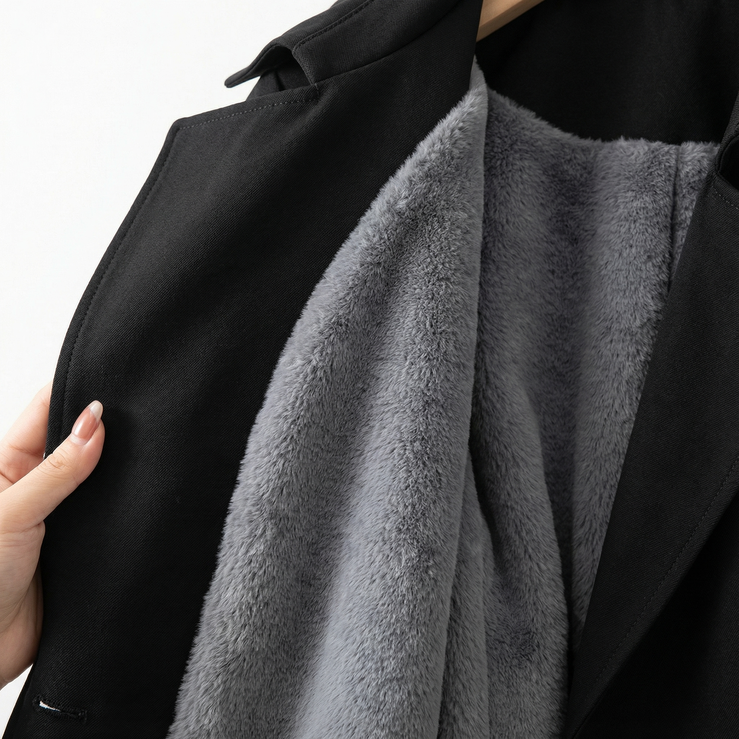 SILHOUETTA™ – ポリエステル繊維裏起毛スリムトレンチコート