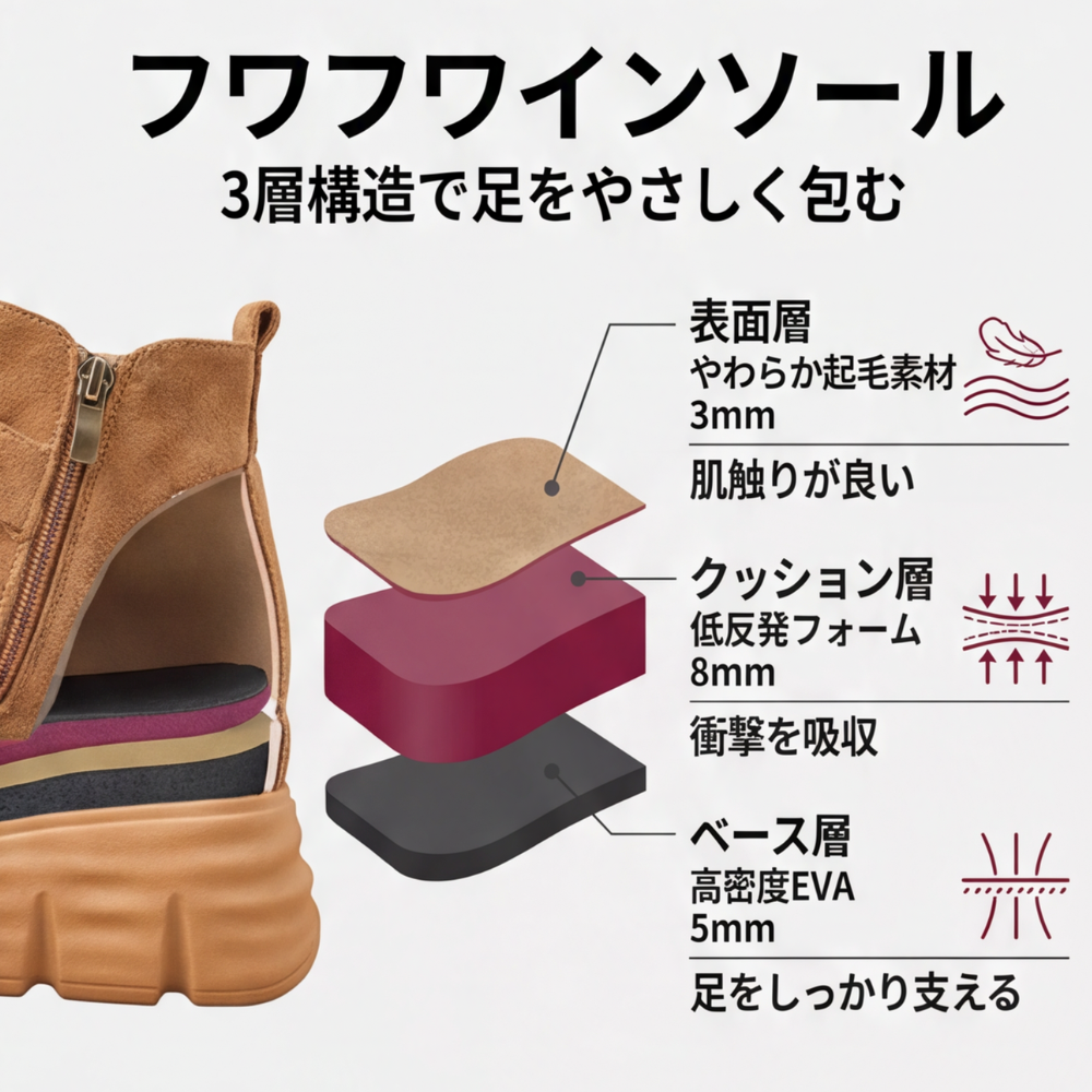 MIYORA™ - 軽量スエード厚底ブーツ（6cmヒールアップ）