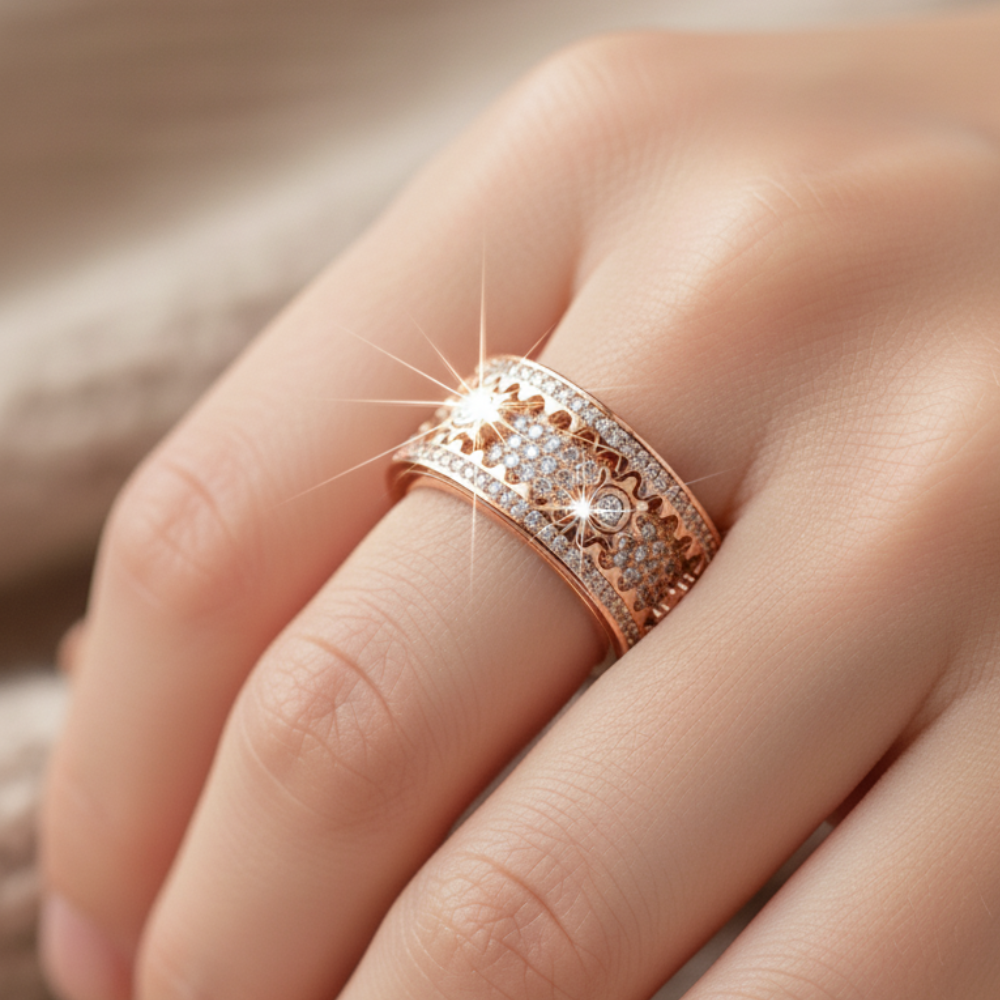 GEARÉA™ – クリスタル装飾 回転ギアリング