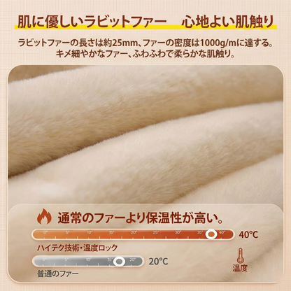 NUKURA™ – 4cm身長アップ ラビットファー アンクルブーツ