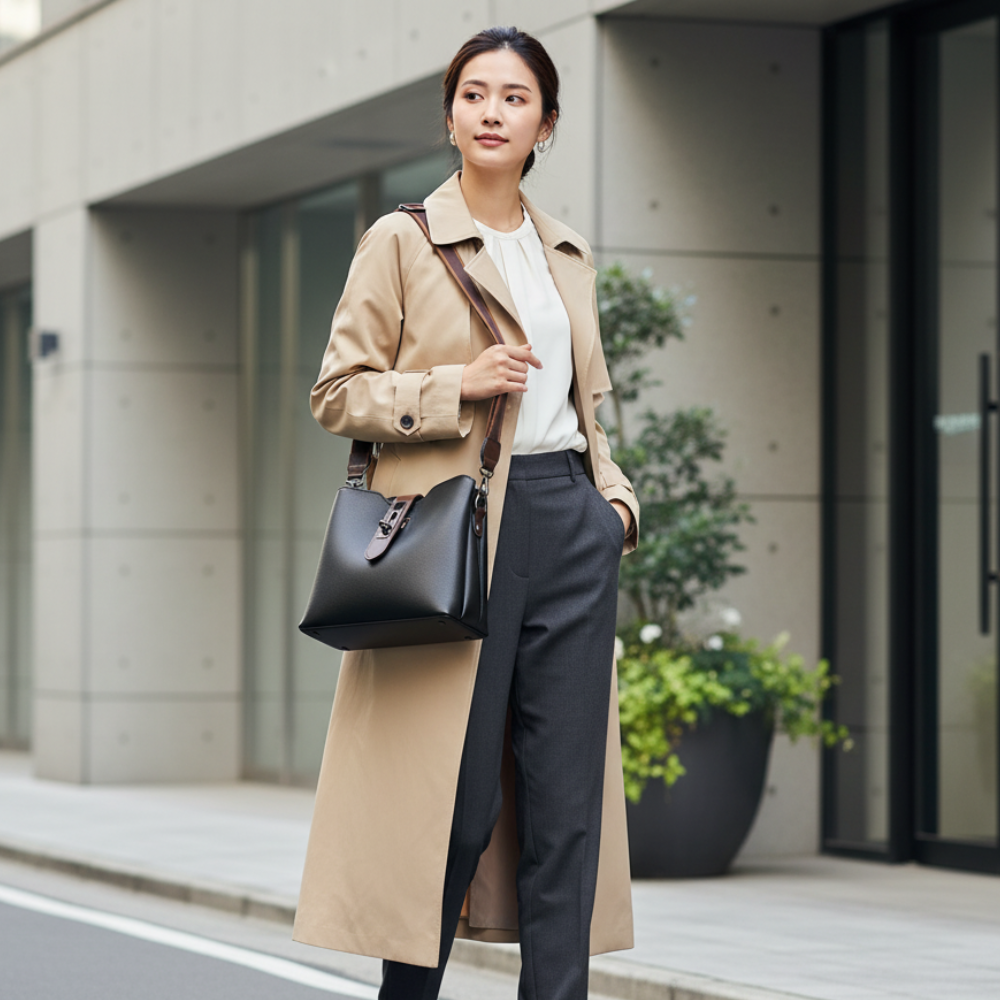 LEVORIA™ – レトロ栃木レザー製バケットバッグ