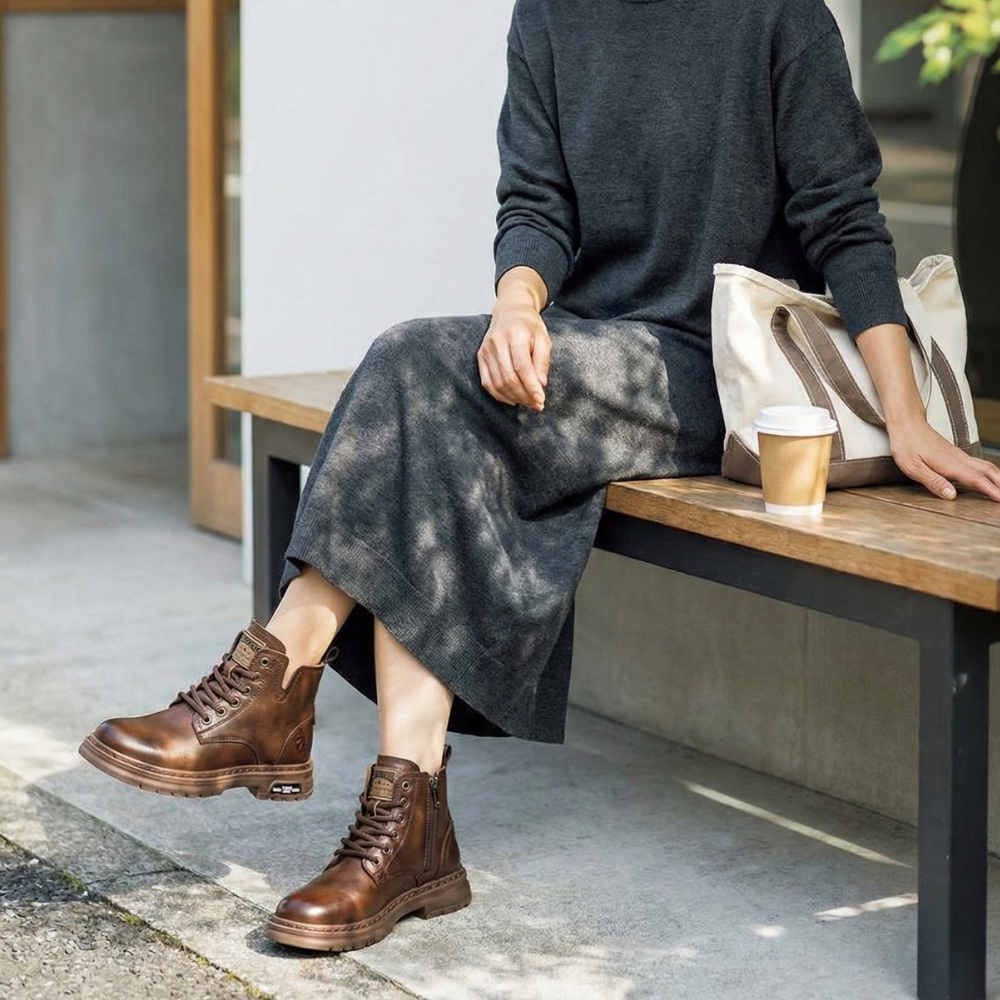 ELEVARA™ – 5cm厚底本革ブーツ