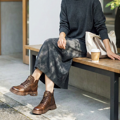 ELEVARA™ – 5cm厚底本革ブーツ