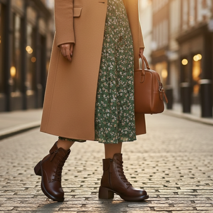 ALTEZZA™ – レトロ調 裏起毛ブーツ 5cm身長アップ