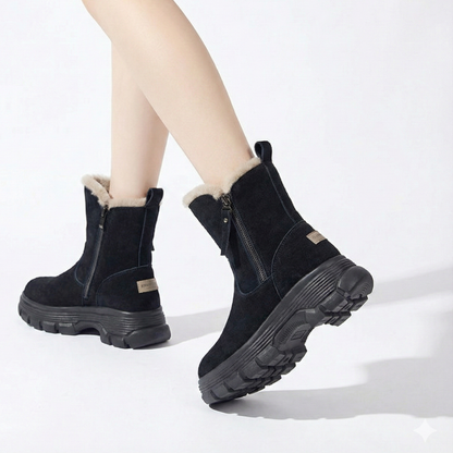 NUKURA™ – 4cm身長アップ ラビットファー アンクルブーツ