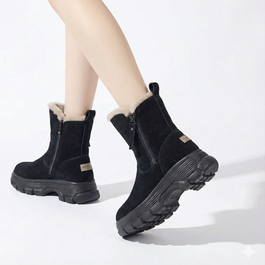 NUKURA™ – 4cm身長アップ ラビットファー アンクルブーツ