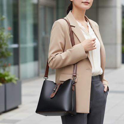 LEVORIA™ – レトロ栃木レザー製バケットバッグ