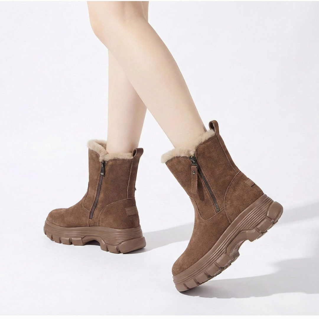 NUKURA™ – 4cm身長アップ ラビットファー アンクルブーツ