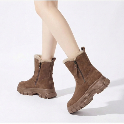 NUKURA™ – 4cm身長アップ ラビットファー アンクルブーツ