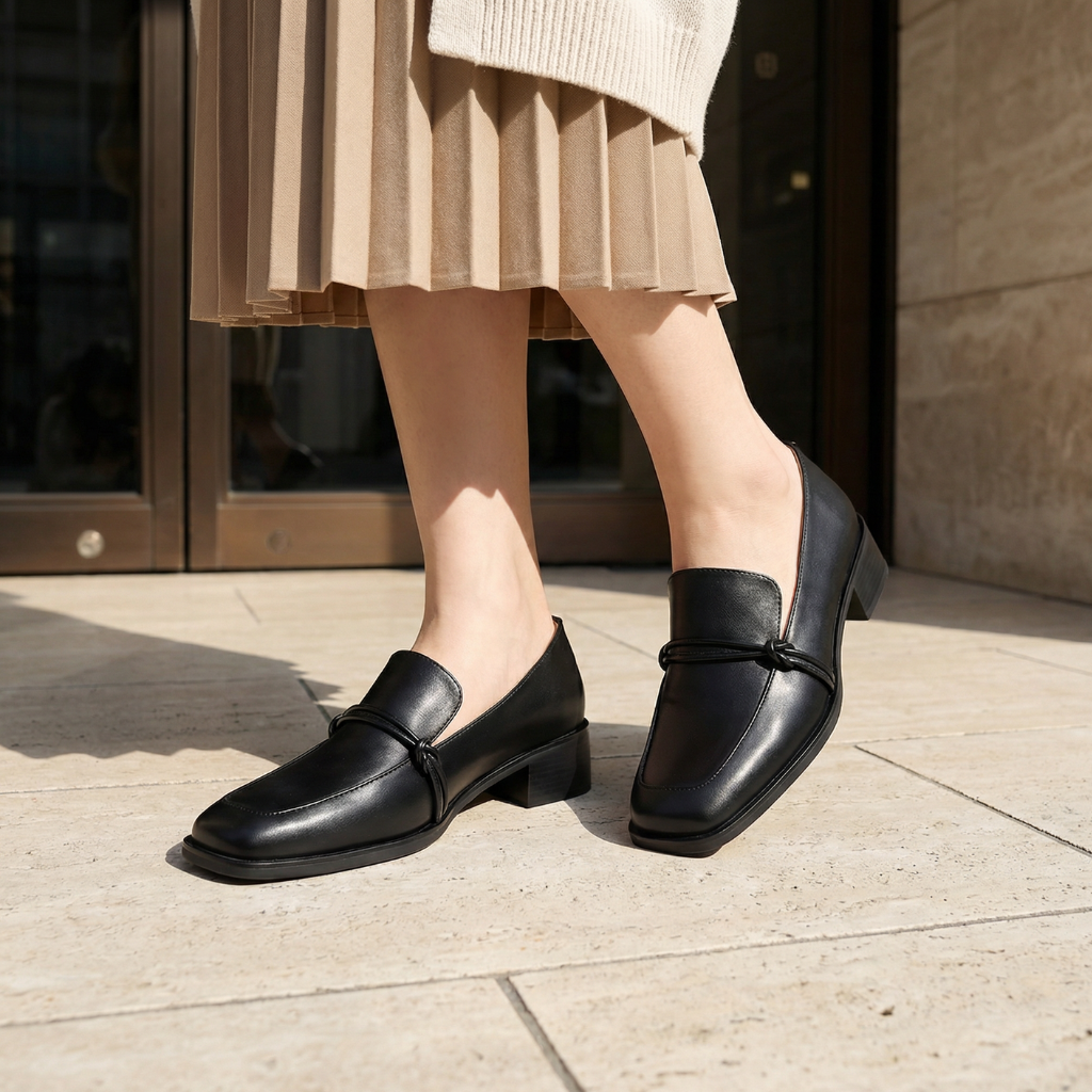 LUMINA™ – PUレザー スクエアトゥローファー