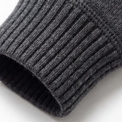 MIYORA™ - メンズ立ち襟ニット（裏起毛・リバーシブル）
