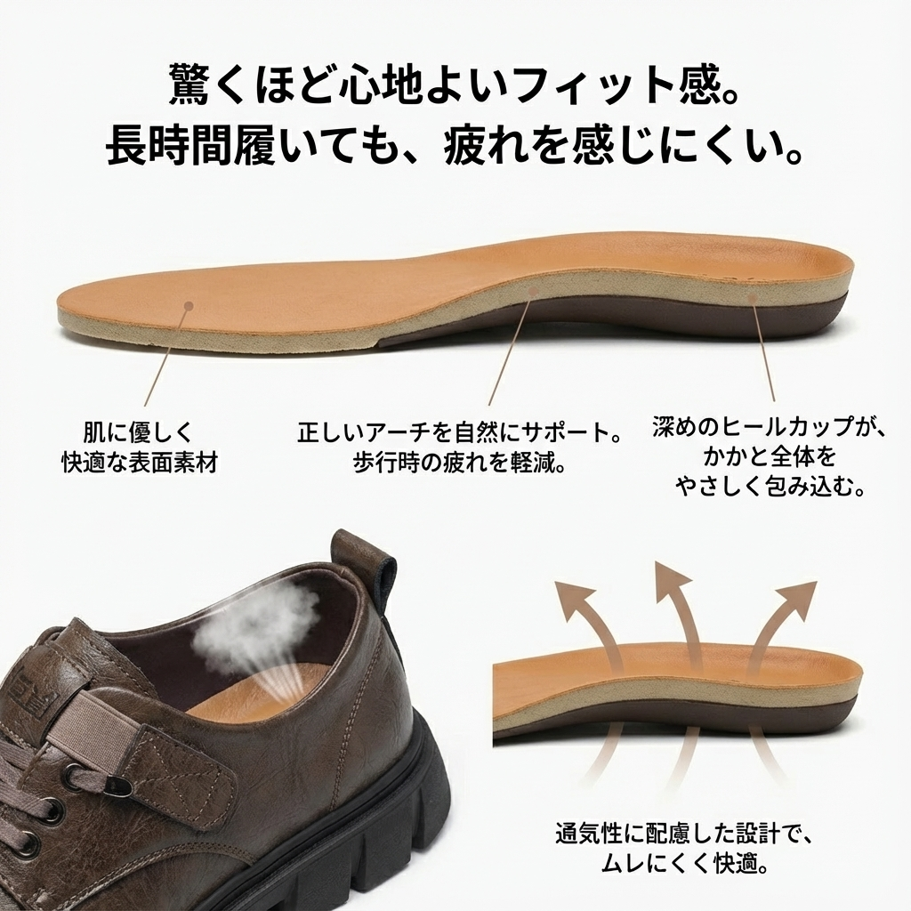 STRATTON™ – プロ仕様・身長アップPUレザーシューズ（5cmヒールアップ）