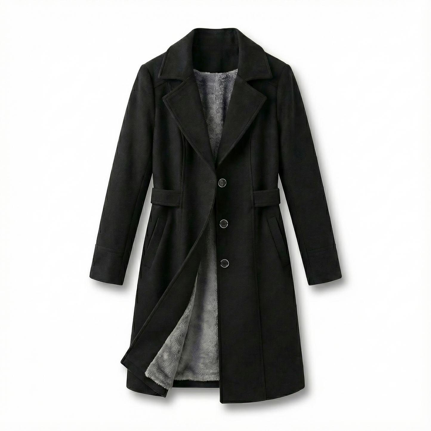 SILHOUETTA™ – ポリエステル繊維裏起毛スリムトレンチコート