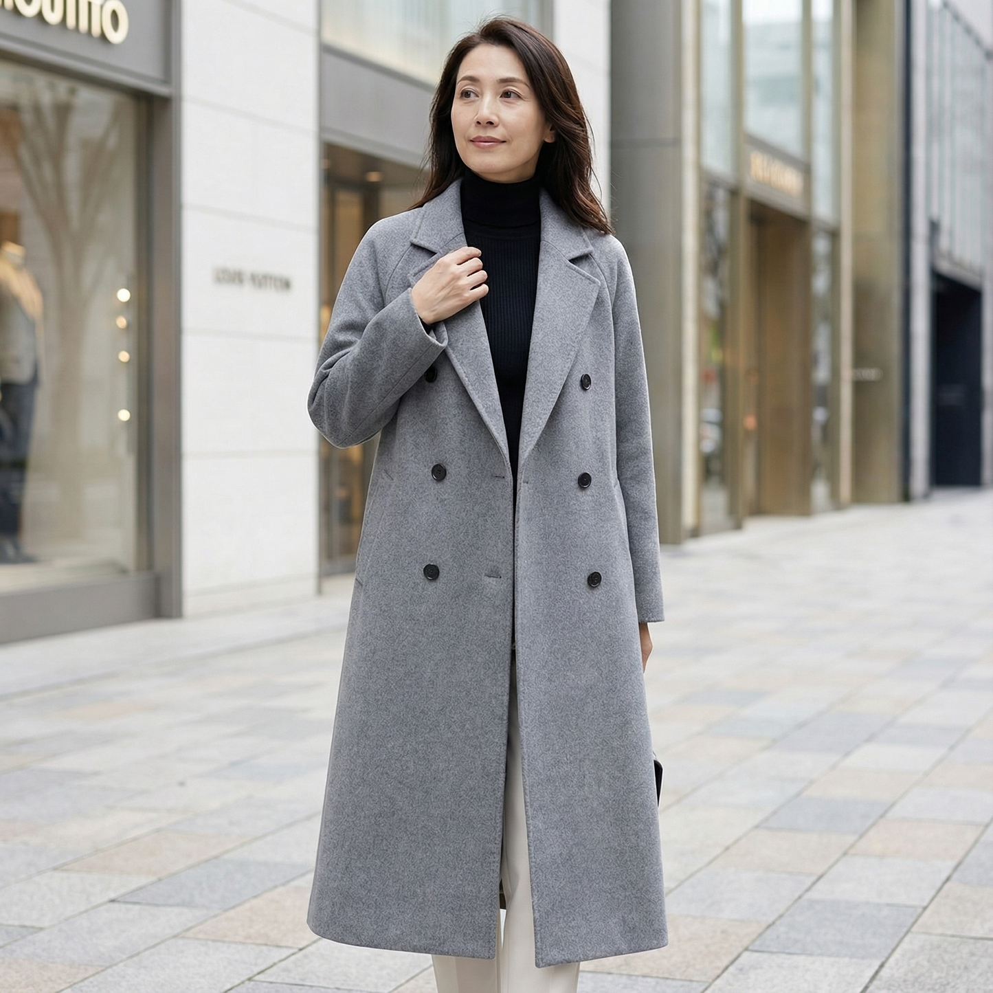 CASCARA™ – 洗練ダブルレイヤーウールコート