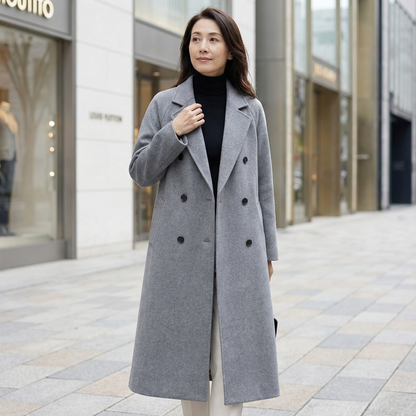 CASCARA™ – 洗練ダブルレイヤーウールコート