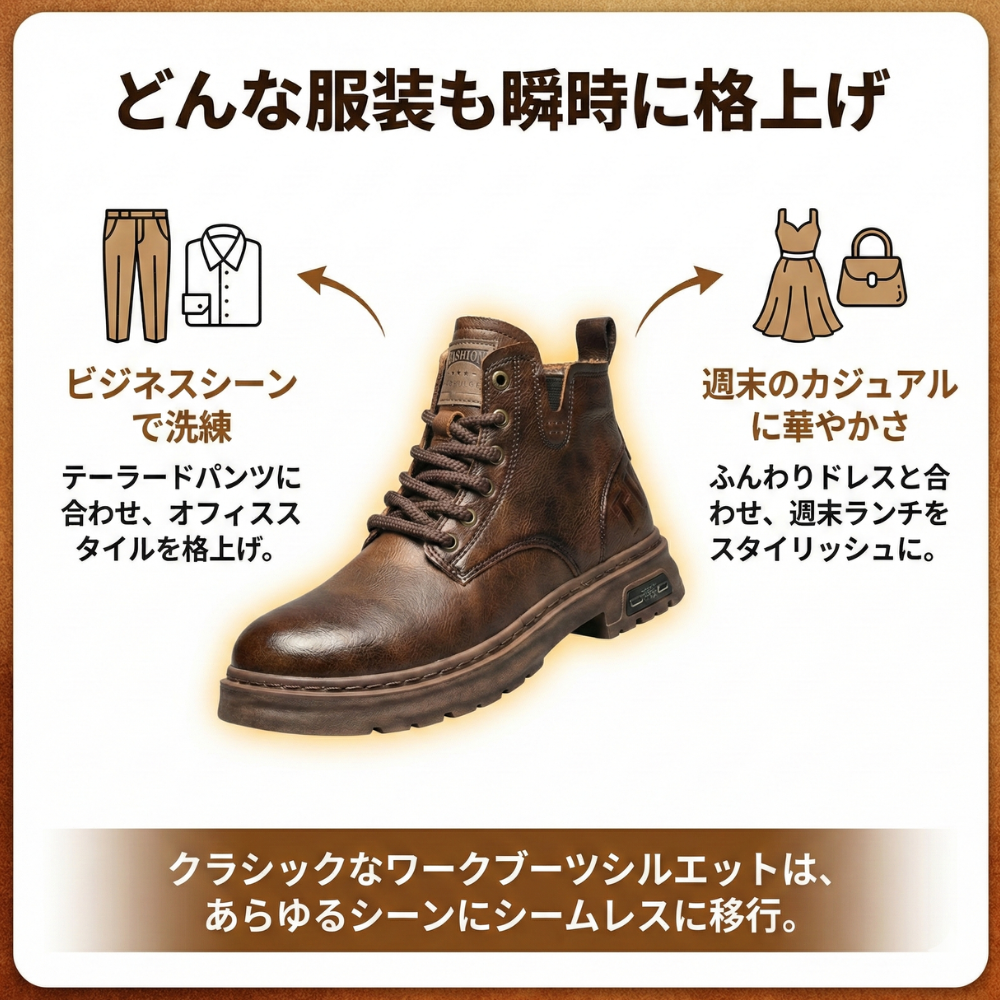 ELEVARA™ – 5cm厚底本革ブーツ