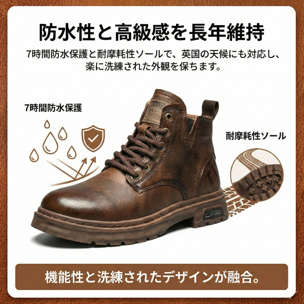 ELEVARA™ – 5cm厚底本革ブーツ