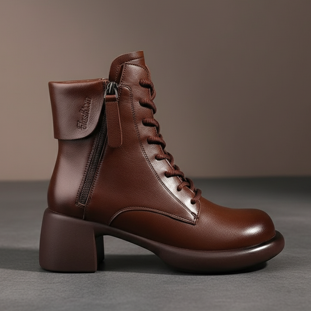 ALTEZZA™ – レトロ調 裏起毛ブーツ 5cm身長アップ