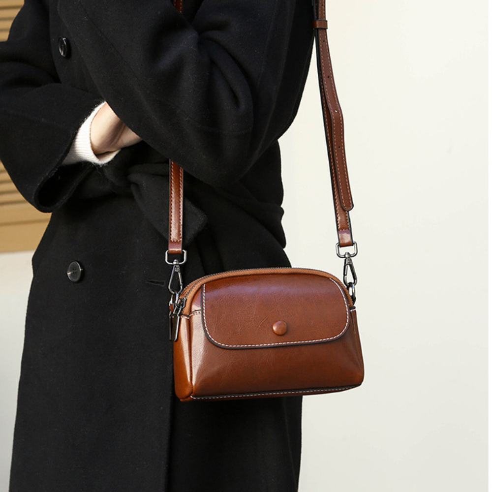 BELLANA™ – 光沢本革ショルダーバッグ