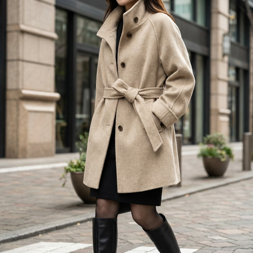 AURELINE™ – スタンドカラーコート（美しいシルエットでスタイルアップ）