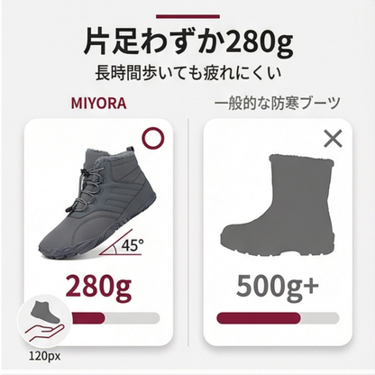 MIYORA™ 起毛ライニング防寒ブーツ
