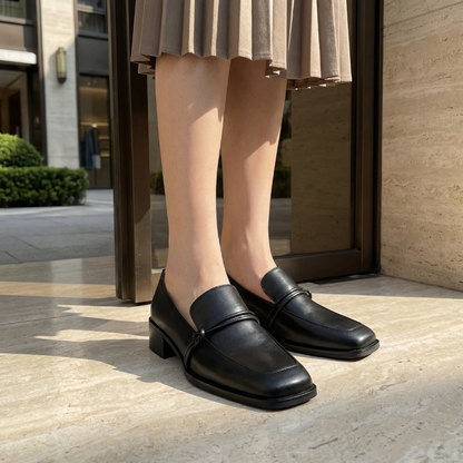 LUMINA™ – PUレザー スクエアトゥローファー