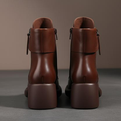 ALTEZZA™ – レトロ調 裏起毛ブーツ 5cm身長アップ