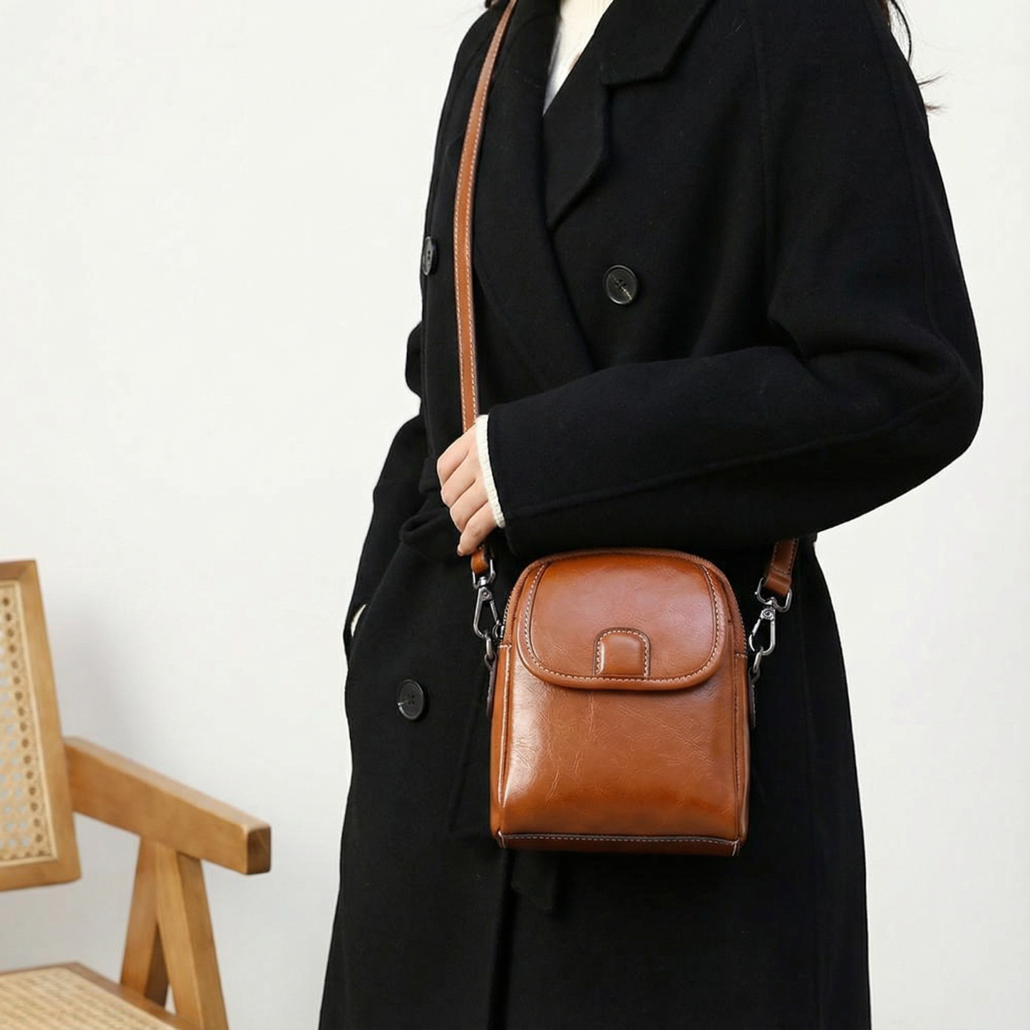 MIYORA™ 本革ミニショルダーバッグ