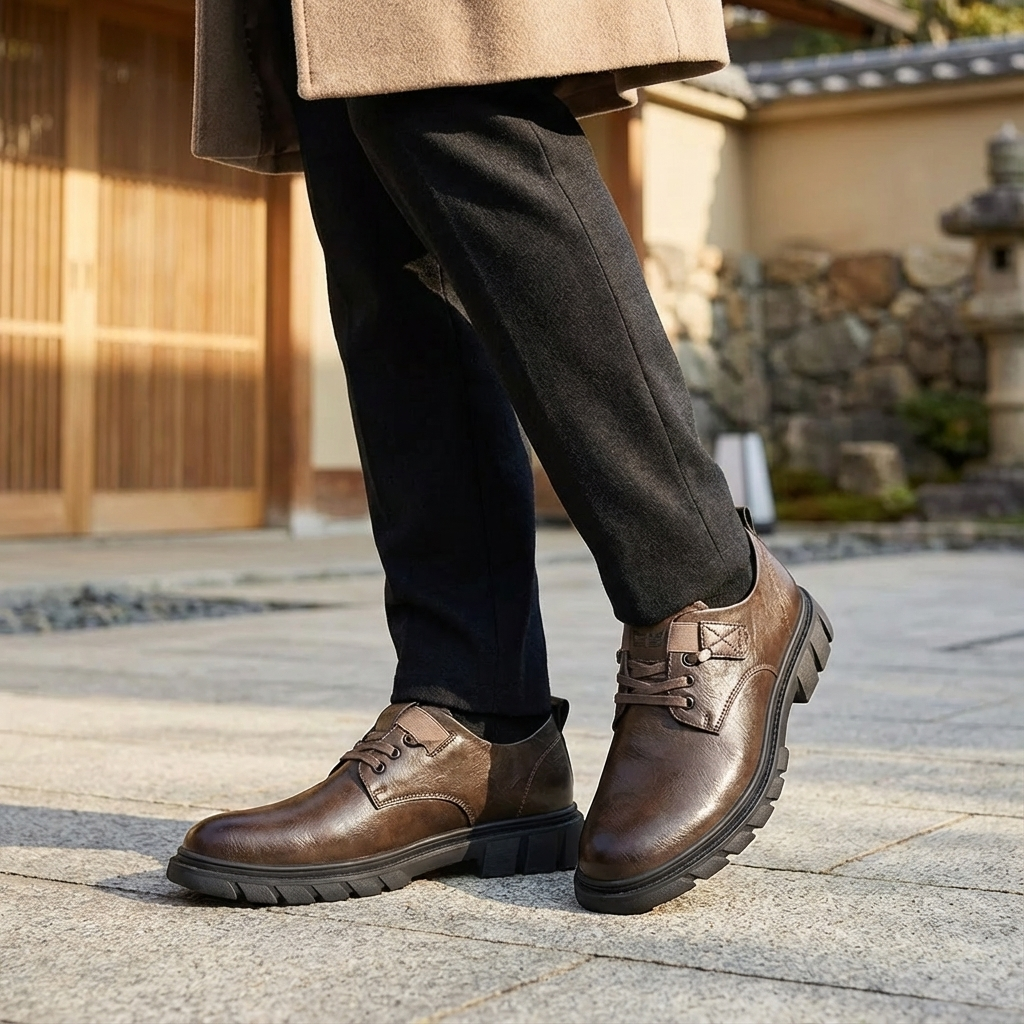 STRATTON™ – プロ仕様・身長アップPUレザーシューズ（5cmヒールアップ）