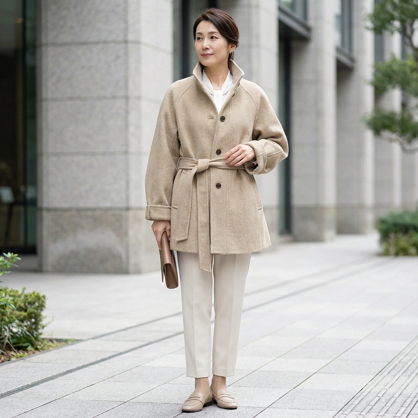 AURELINE™ – スタンドカラーコート（美しいシルエットでスタイルアップ）