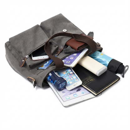 CIVELA™ – マルチポケット キャンバス メッセンジャーバッグ