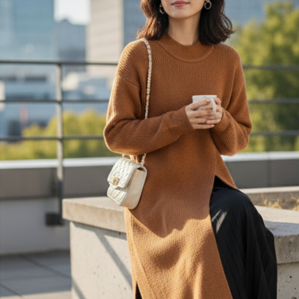 LAYARA™ – アーキテクチュラルスプリットニットドレス