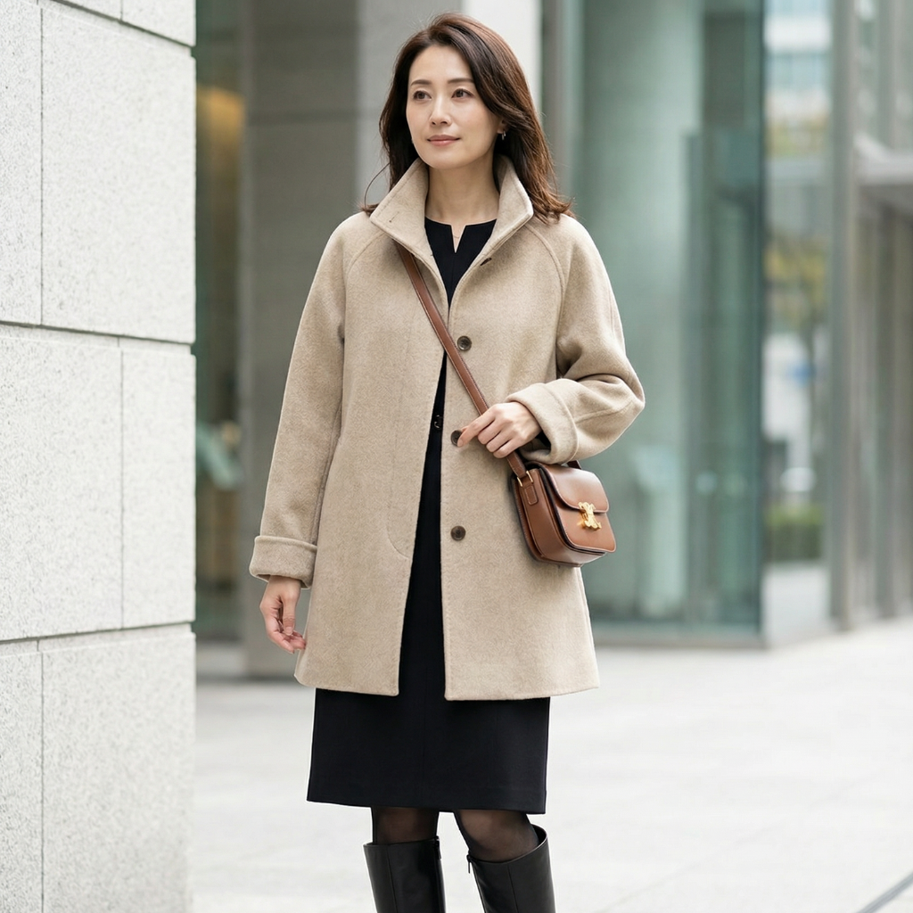 AURELINE™ – スタンドカラーコート（美しいシルエットでスタイルアップ）