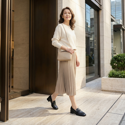 LUMINA™ – PUレザー スクエアトゥローファー