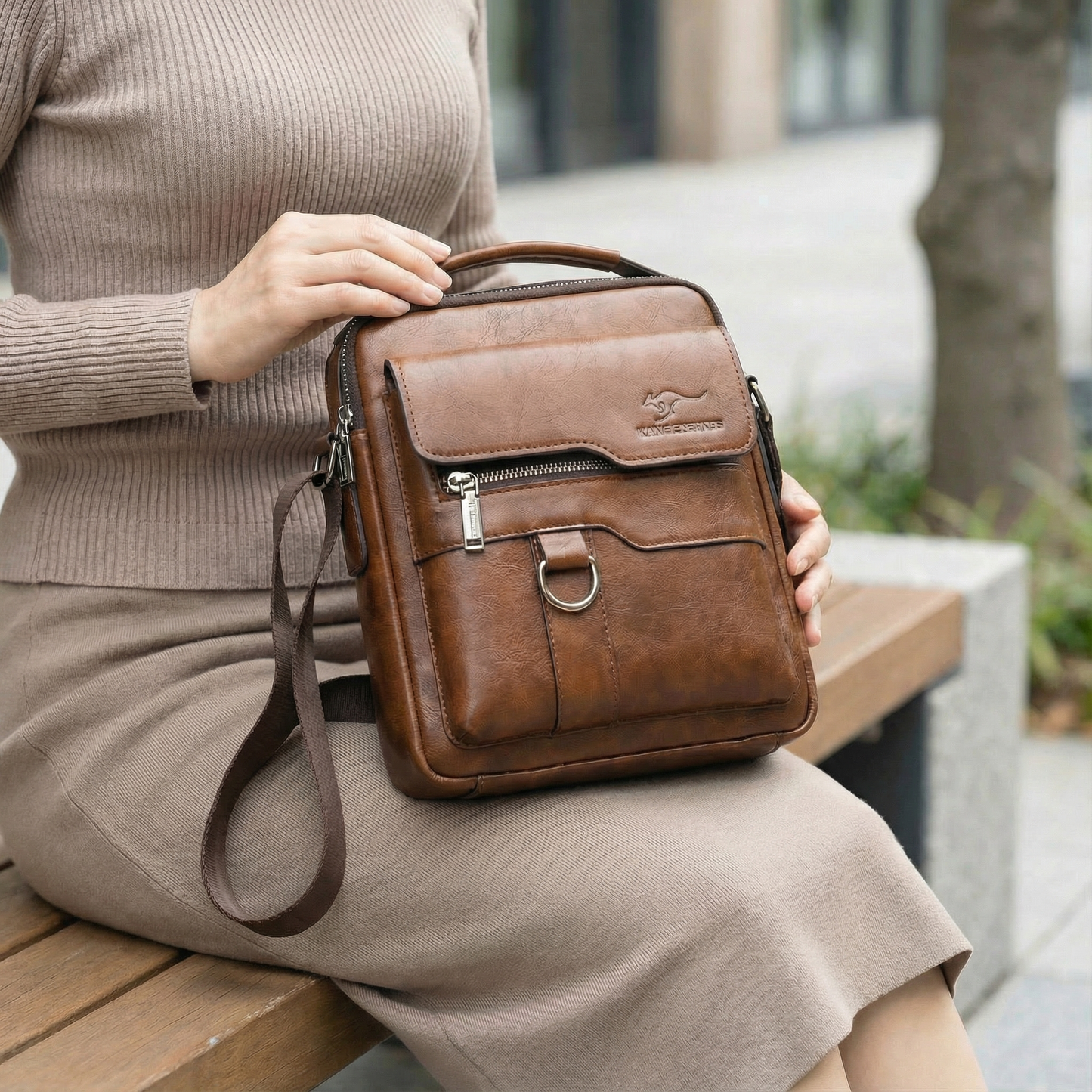 PORTAVO™ – 傷つきにくいレザー メッセンジャーバッグ