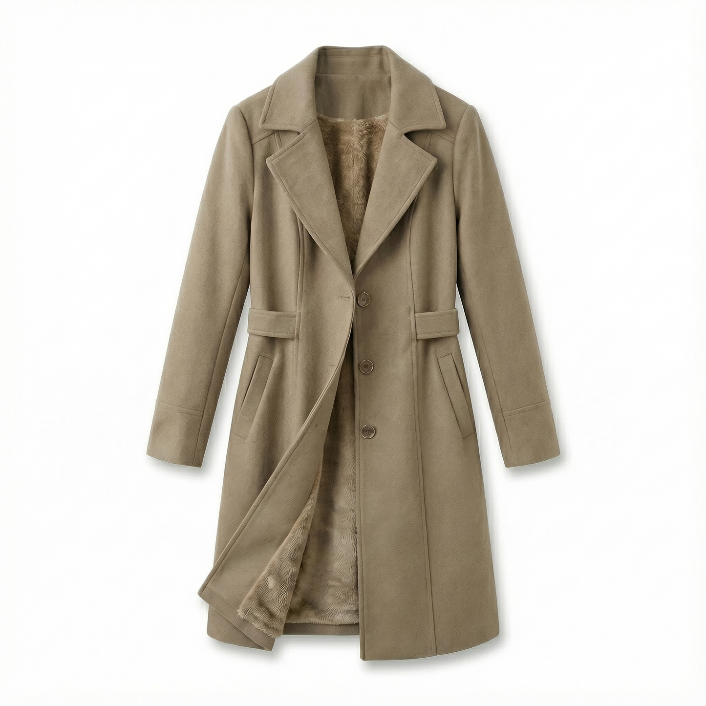 SILHOUETTA™ – ポリエステル繊維裏起毛スリムトレンチコート