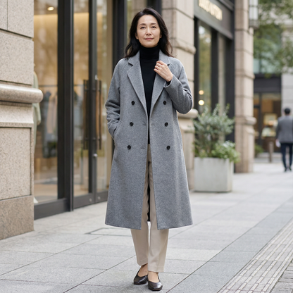 CASCARA™ – 洗練ダブルレイヤーウールコート