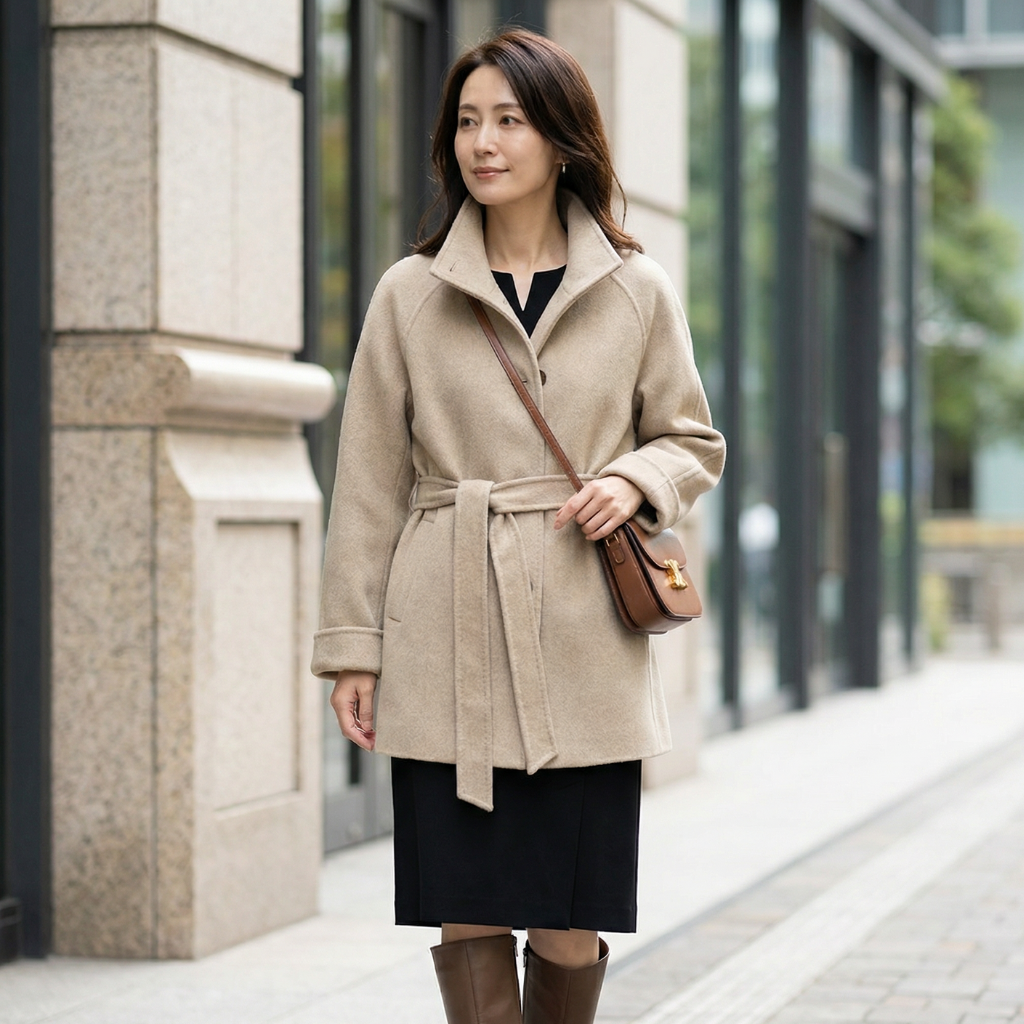 AURELINE™ – スタンドカラーコート（美しいシルエットでスタイルアップ）