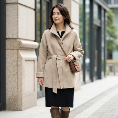 AURELINE™ – スタンドカラーコート（美しいシルエットでスタイルアップ）