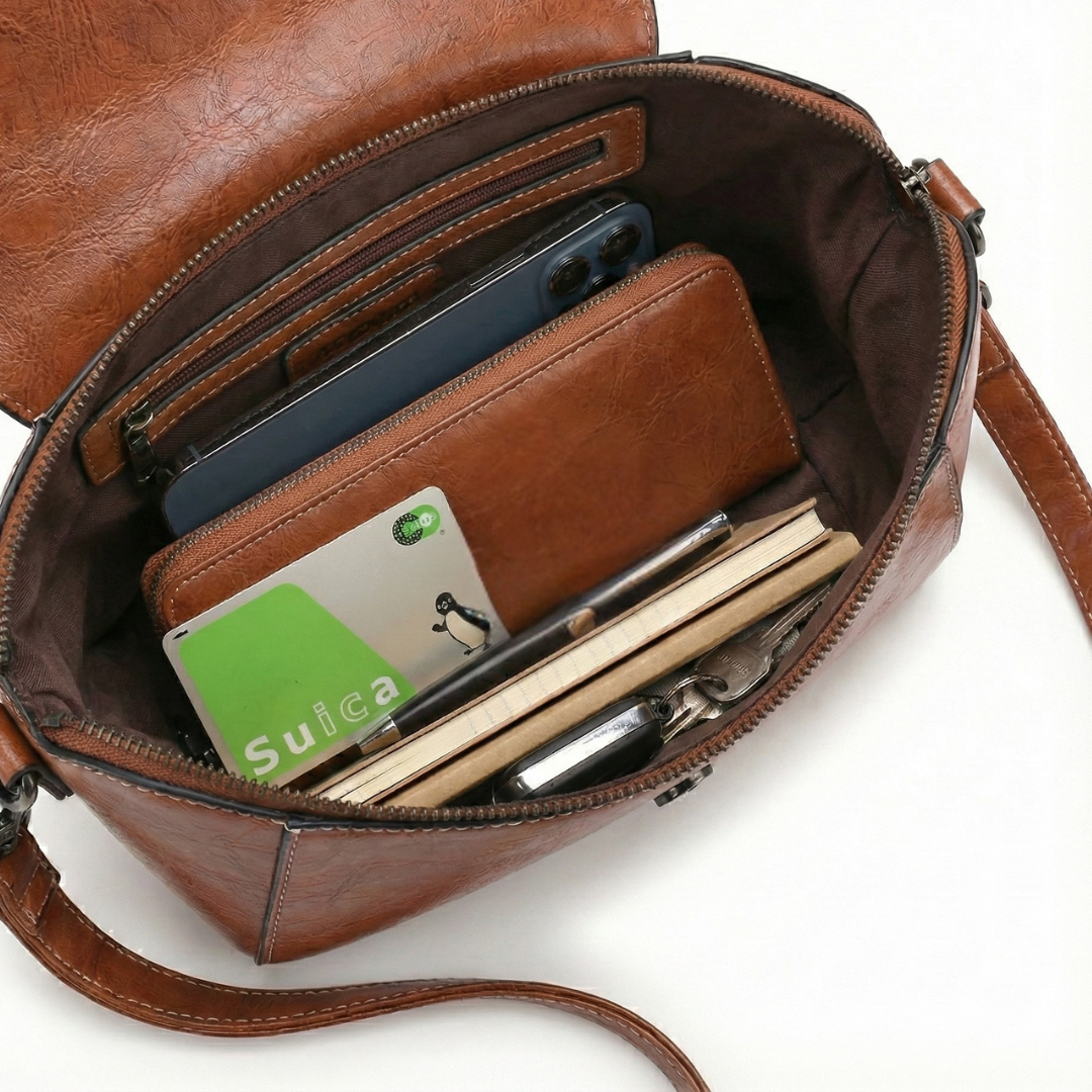 BELLANA™ – オイルワックスレザー ショルダーバッグ