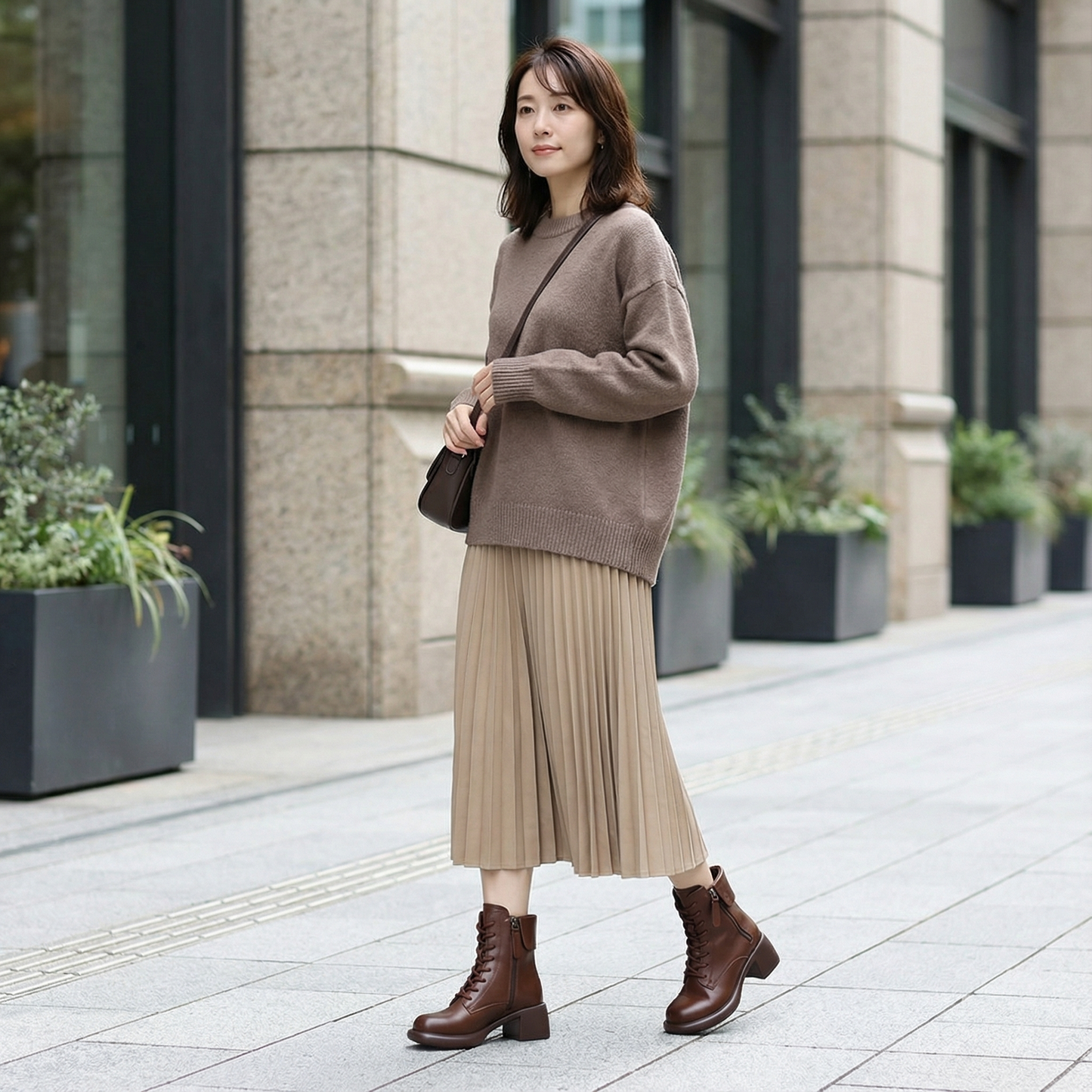 ALTEZZA™ – レトロ調 裏起毛ブーツ 5cm身長アップ