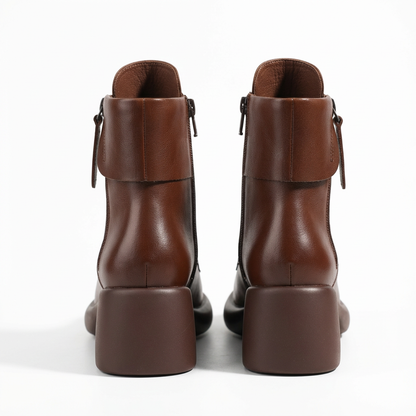 ALTEZZA™ – レトロ調 裏起毛ブーツ 5cm身長アップ