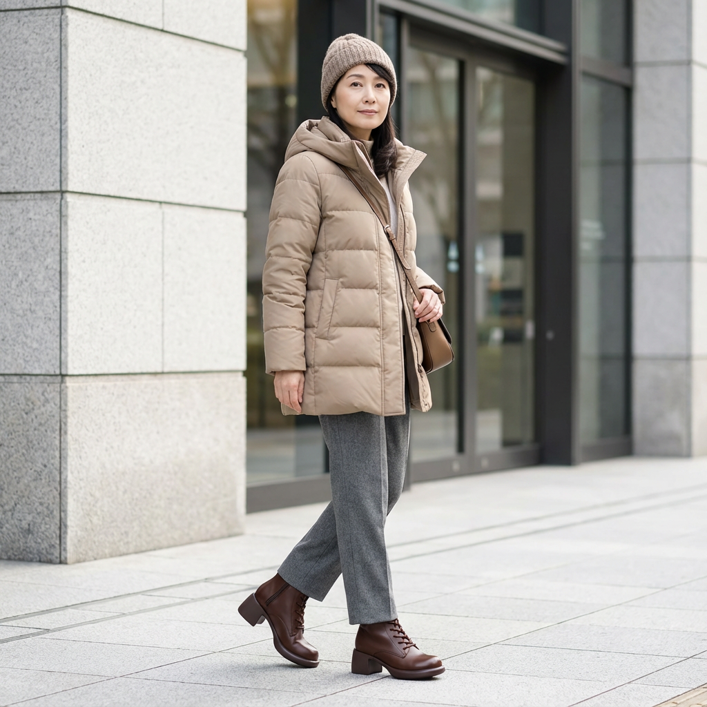 ALTEZZA™ – レトロ調 裏起毛ブーツ 5cm身長アップ