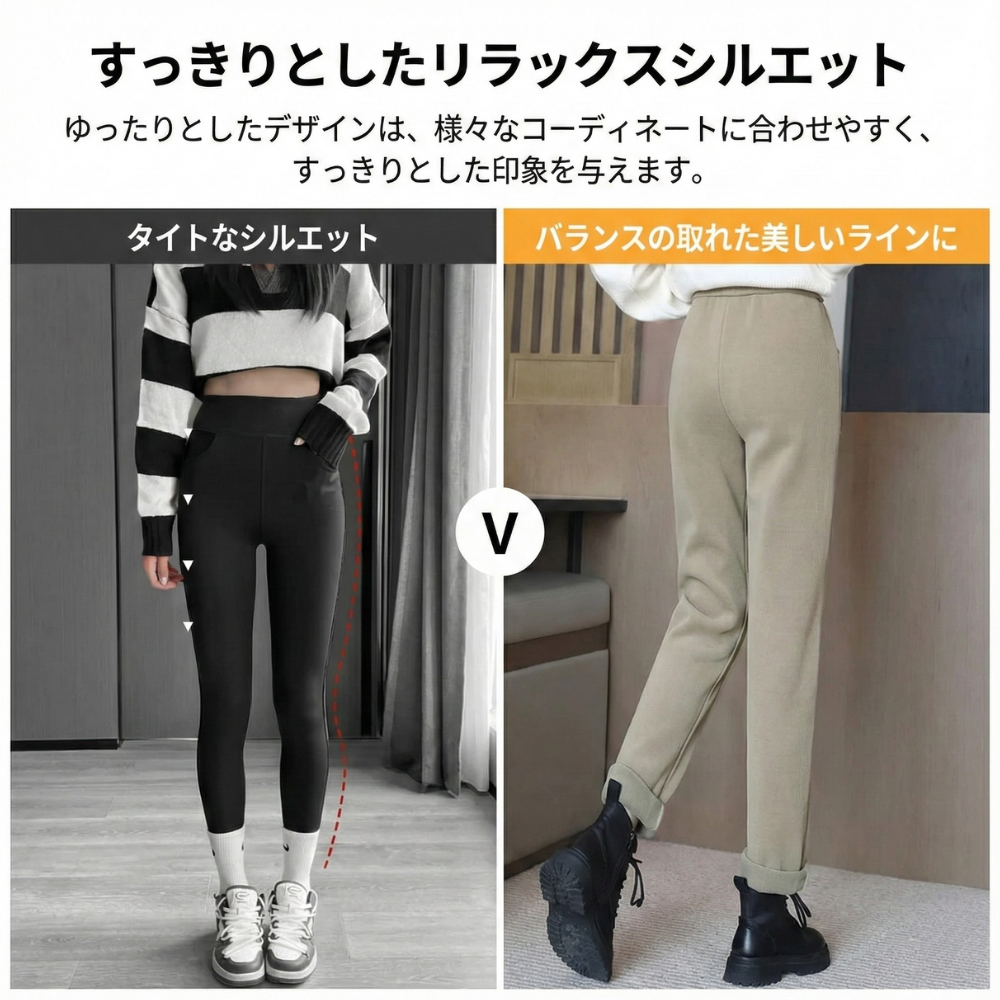 THERMELLA™ – 裏起毛フリース裏地付きサーマルパンツ