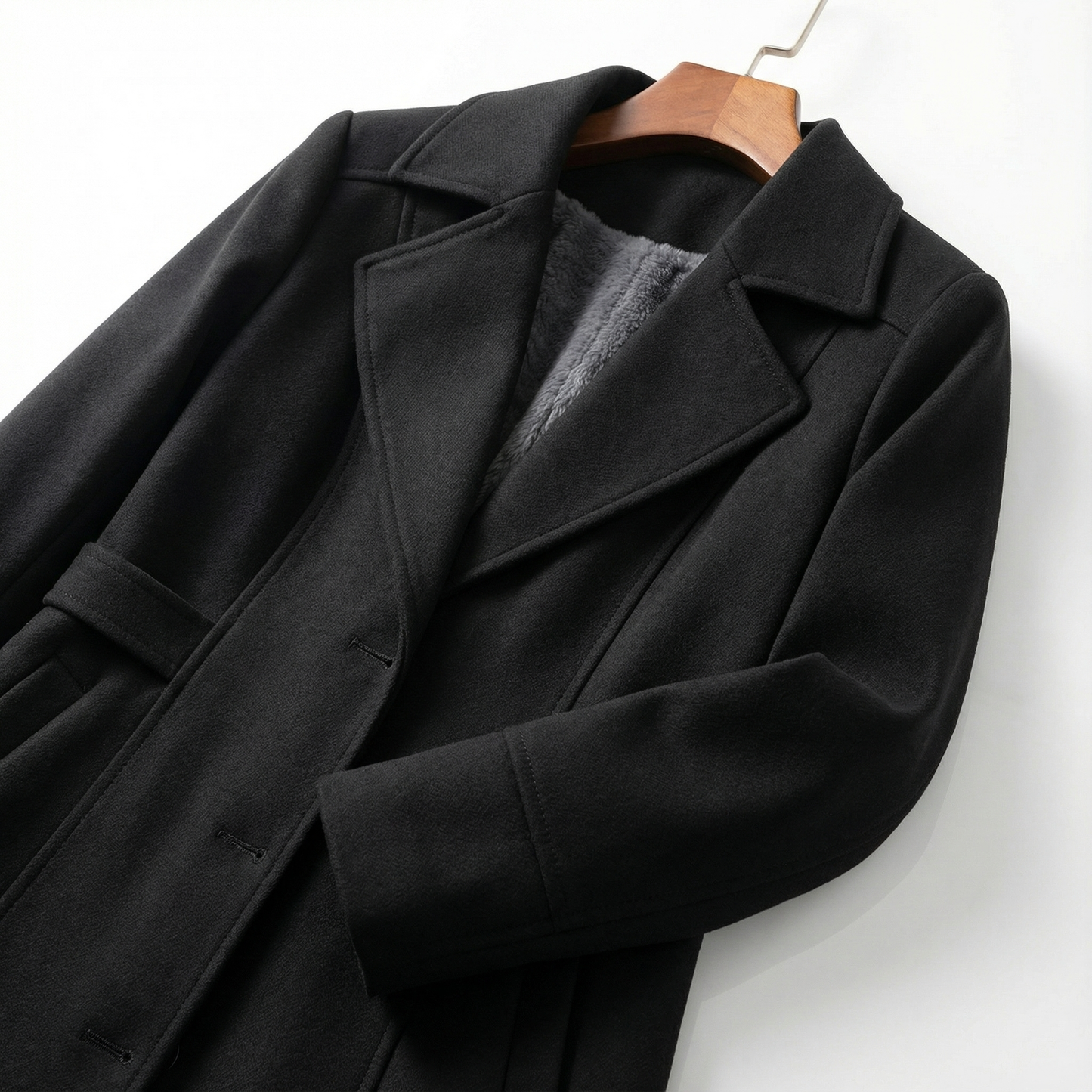 SILHOUETTA™ – ポリエステル繊維裏起毛スリムトレンチコート