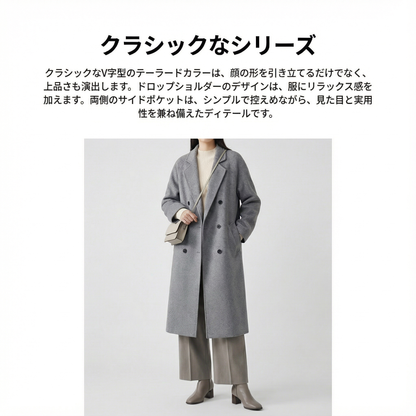CASCARA™ – 洗練ダブルレイヤーウールコート