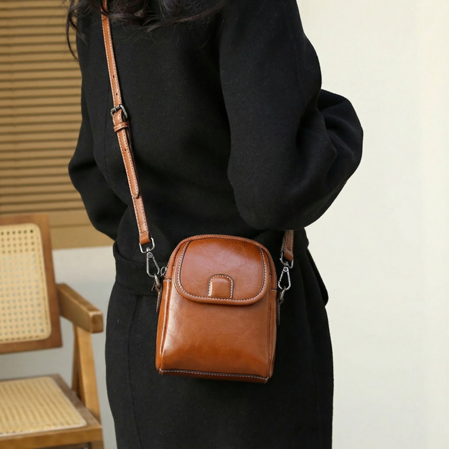 MIYORA™ 本革ミニショルダーバッグ