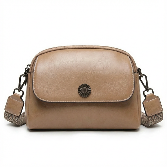 LUNELLE™ – 多機能コンパートメント本革カウハイドレザーショルダーバッグ